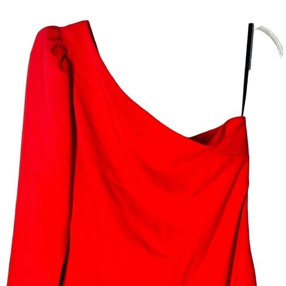 Michael Costello x REVOLVE Fabian Mini Dress in Red One Shoulder Minimalist L - Picture 12 of 14